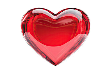 Red heart, glass-like
