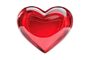 Red heart, glass-like