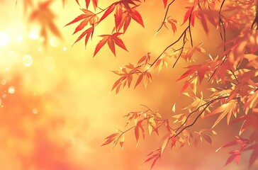 Autumn background with yellow, golden and orange leaves