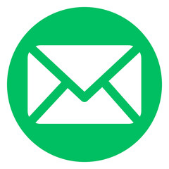 email icon green round and white 