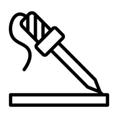Soldering Iron Vector Line Icon Design