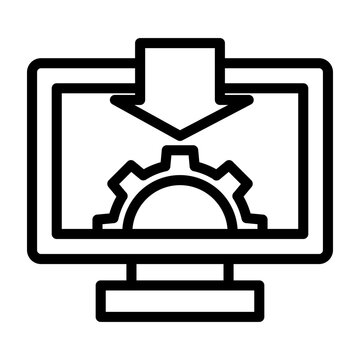 Software Install Vector Line Icon Design
