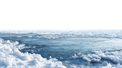  icy expanse of arctic landscape  isolated on white background