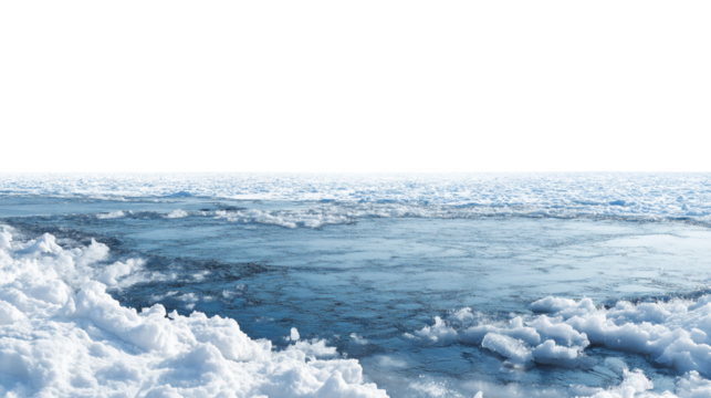  icy expanse of arctic landscape  isolated on white background