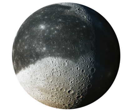 Detailed view of the moon's surface