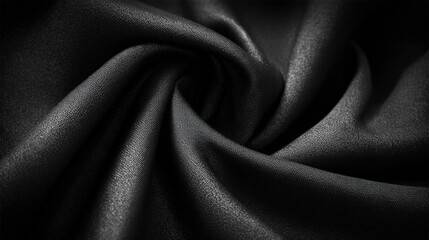 Black Fabric Texture with Textural Details and Artistic Folds