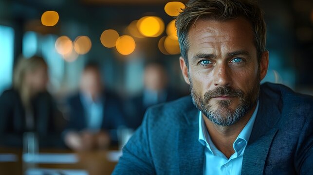 Businessman in a serious discussion at a corporate meeting - Powered by Adobe