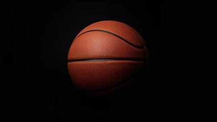 Obraz premium Orange Basketball Black - Bright Orange Basketball Against Black
