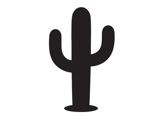 Obraz premium cactus logo silhouette vector, cactus silhouette logo icon, saguaro cactus silhouette icon vector illustration design, simple black cactus silhouette vector logo on white background