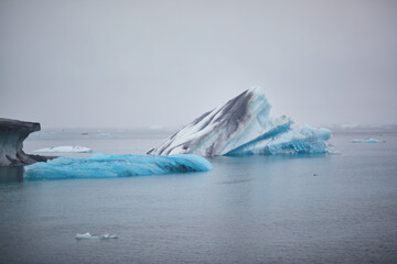 Floating ice in Jokulsarlon glacier lagoon in Southern Iceland.