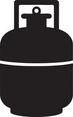 Fototapeta premium cooking gas cylinder silhouette, black and white silhouette, vector and illustration