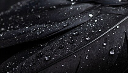 Rain on Raven Feathers