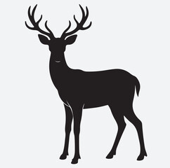 Obraz premium deer silhouette vector art illustration, deer silhouette vector