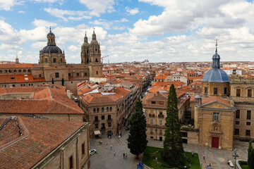 Fototapeta premium Aerial view of Salamanca old town view from the tower of Cathedral Spain