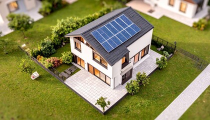 ecological house in a green environment, eco-friendly housing, concept of living