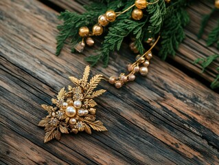 clear pixel visual of beautiful accessory on wooden background