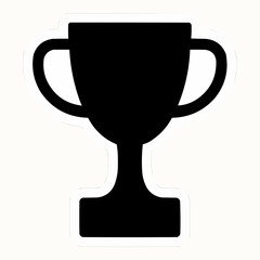 Gold trophy cup isolated icon for winner award in sport competition
