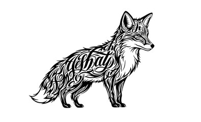 Obraz premium Fox Silhouette with Custom 