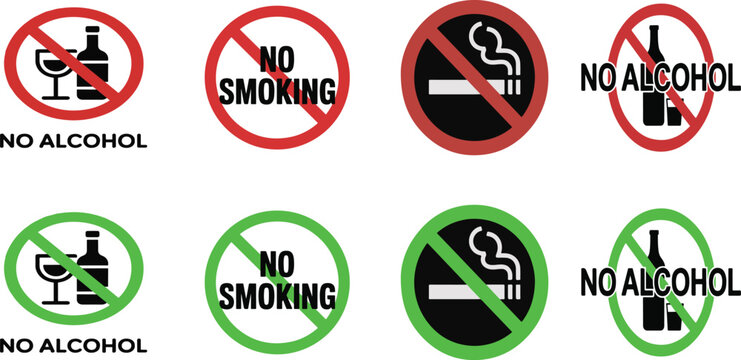 no smoking sign, no alcohol sign. red no alcohol sign , no alcohol symbol, red no smoking sign,