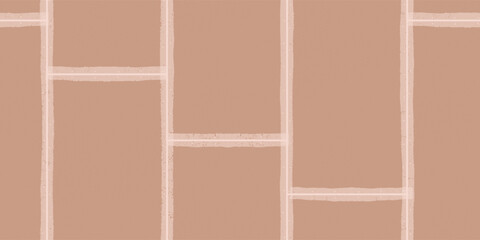 Brown plasterboard sheets with putty on seams seamless bg. Home renovation background. Empty wall for plastering or painting. Drywall insulation. Vector illustration.