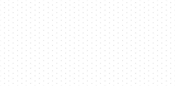 Regular dot pattern as an isometric grid seamless bg. Black points mesh on white background. Graph paper template