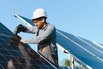 Skilled technician installing solar panels efficiently