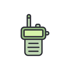 Obraz premium Portable Radio Transceiver Communication Device With Antenna Illustration