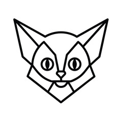 Fototapeta premium Bold geometric bush baby face icon vector illustration