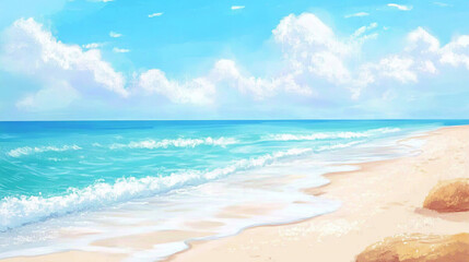 Obraz premium Healing fresh sea beach desktop wallpaper background