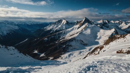 Obraz premium The Majestic Peaks Stand Guard in The Cold Mountain Landscape