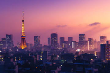 Obraz premium shanghai skyline at night
