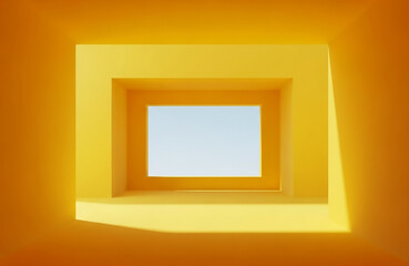 Modern Minimalist Yellow Architectural Skylight Design
