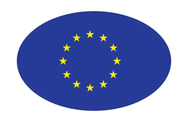 EU flag ellipse shaped. vector	