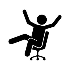 chair fall shocked glyph icon
