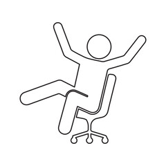 chair fall shocked line icon