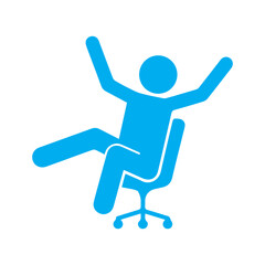 chair fall shocked colored icon