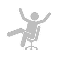 chair fall shocked icon