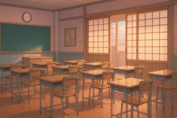 Pastel classroom serenity: tranquil schoolroom design for calming educational spaces