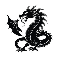 Naklejka premium black dragon vector