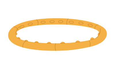 Hula hoop with massage spikes. hoop for training. Sports equipment. Flat color is isolated. It is suitable for applications, websites, blogs training, yoga, health, rehabilitation, active lifestyle.