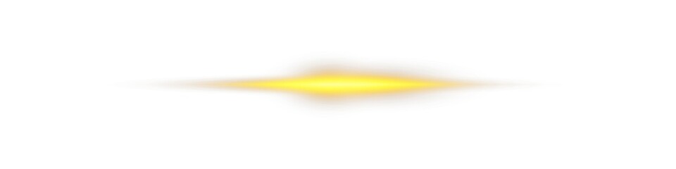 PNG glowing golden sunlight flare with bright shine and magic burst. Horizontal radiant sunbeam effect with sparkle, glistering shimmer, and transparent light.
