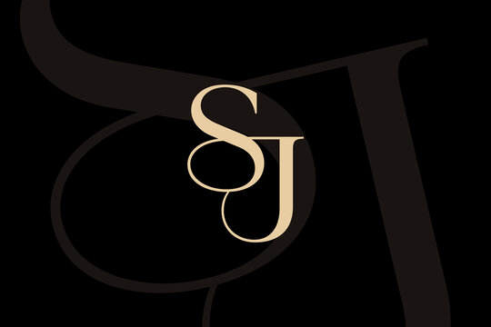 SJ or JS letter logo icon design. Classic style luxury initials monogram.