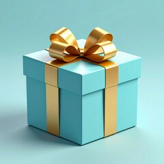 Simple birthday gift icon on the pastel blue