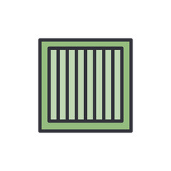 Abstract Green Square Grid With Vertical Lines On Transparent Layer