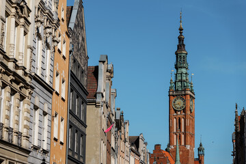 Gdansk Town Hall located on Dluga street (Long lane) in old town. A walk through the city on a...