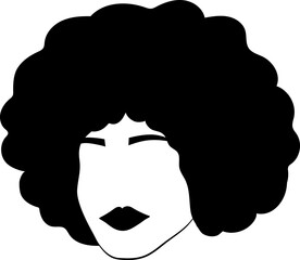 Afro African American Character Silhouette Black  Faceless Woman