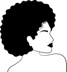 Afro African American Character Silhouette Black  Faceless Woman
