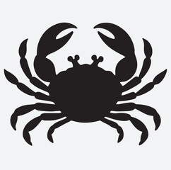 crab icon silhouette vector art illustration, vector illustration of a crab