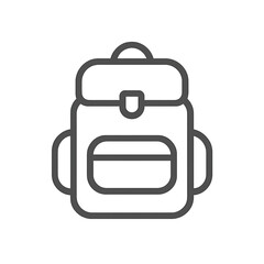 Line art backpack illustration in minimalist style with neutral colors  