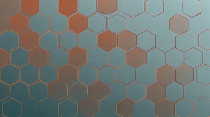 Fototapeta premium Abstract geometric pattern of colorful hexagons with gradient shades, creating a modern, stylish, and futuristic visual background design.